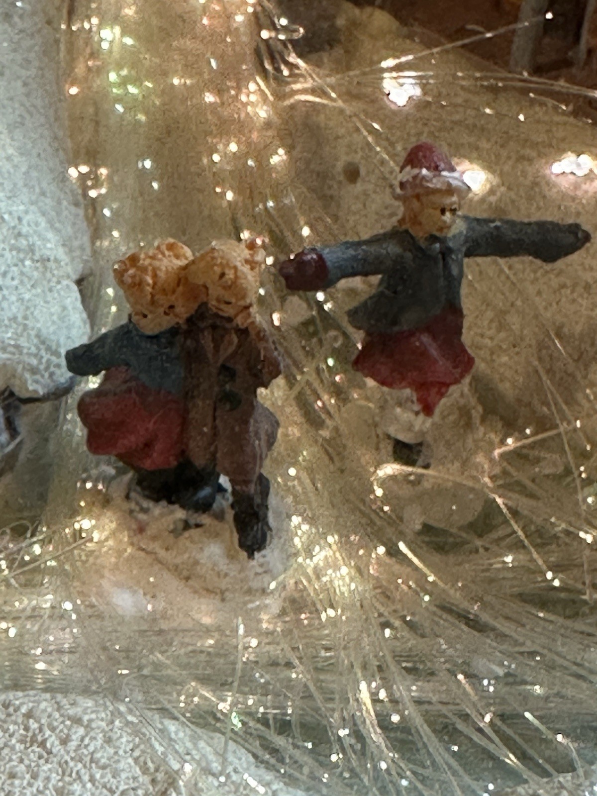 Puelo Fiber Optic Color Changing Christmas Village Vintage Christmas Decor