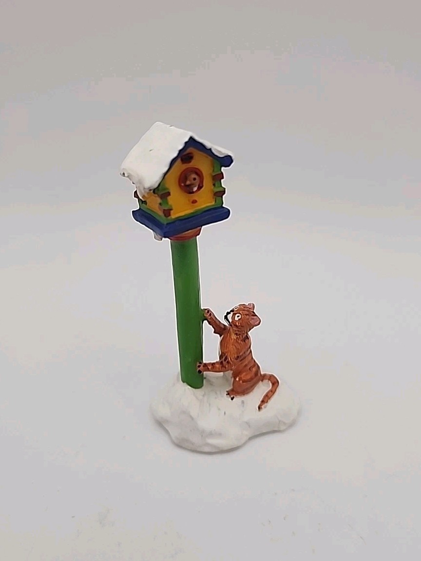 Christmas Village Accessories Birdhouse Curiosity Cat Lemax Village Decor