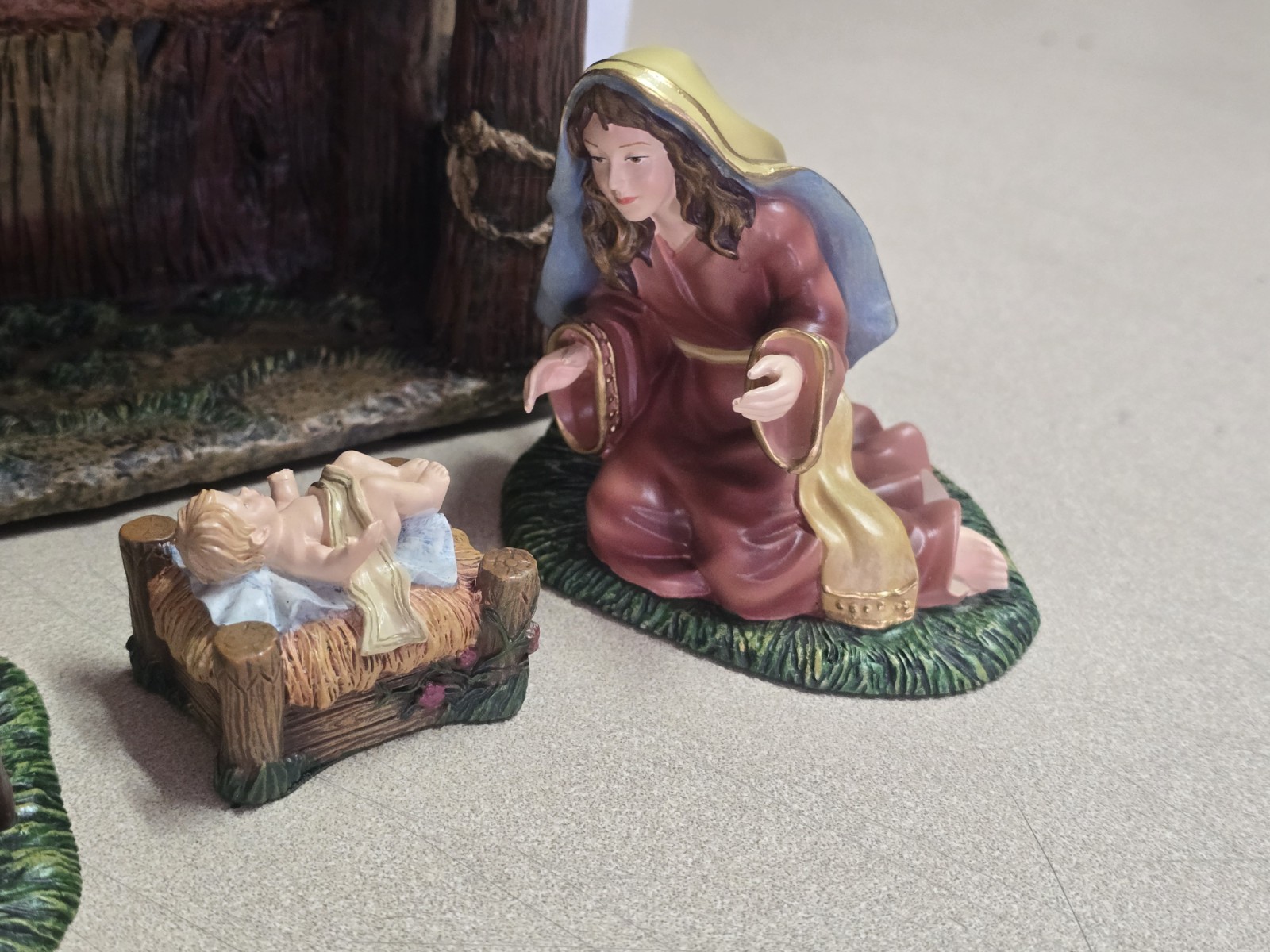 Kinkade The Holy Family & Holy Night Creche, Nativity Garland Hawthorne Village