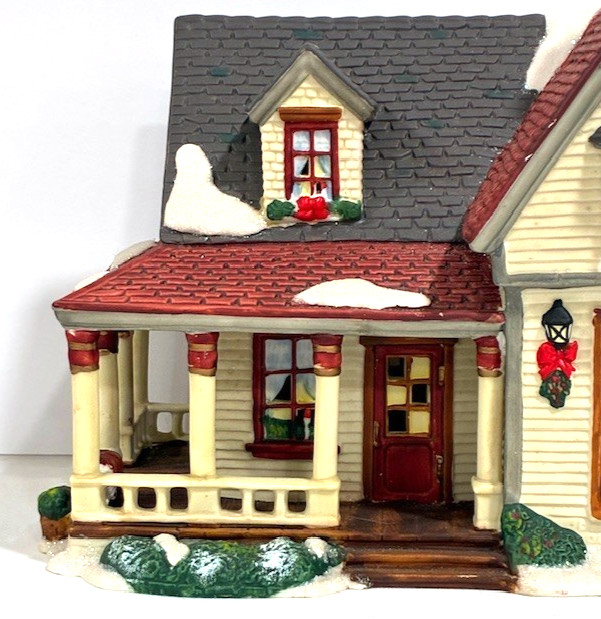 Vintage 2004 Holiday Time Farm House Christmas Tree in Window No Light Cord 9″