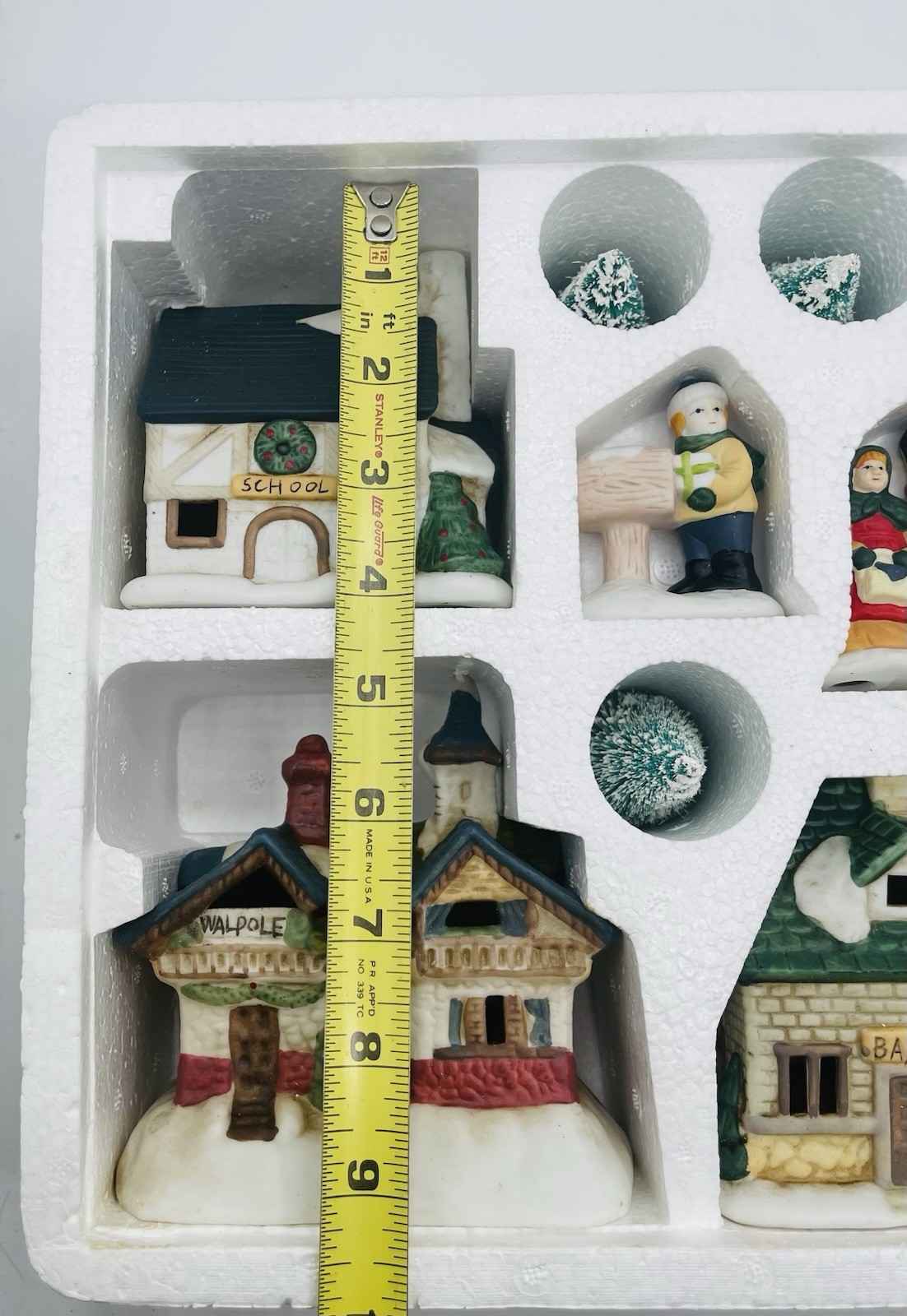Vintage Hermitage Pottery 13 Piece Votive Porcelain Christmas Village 1997 NIB