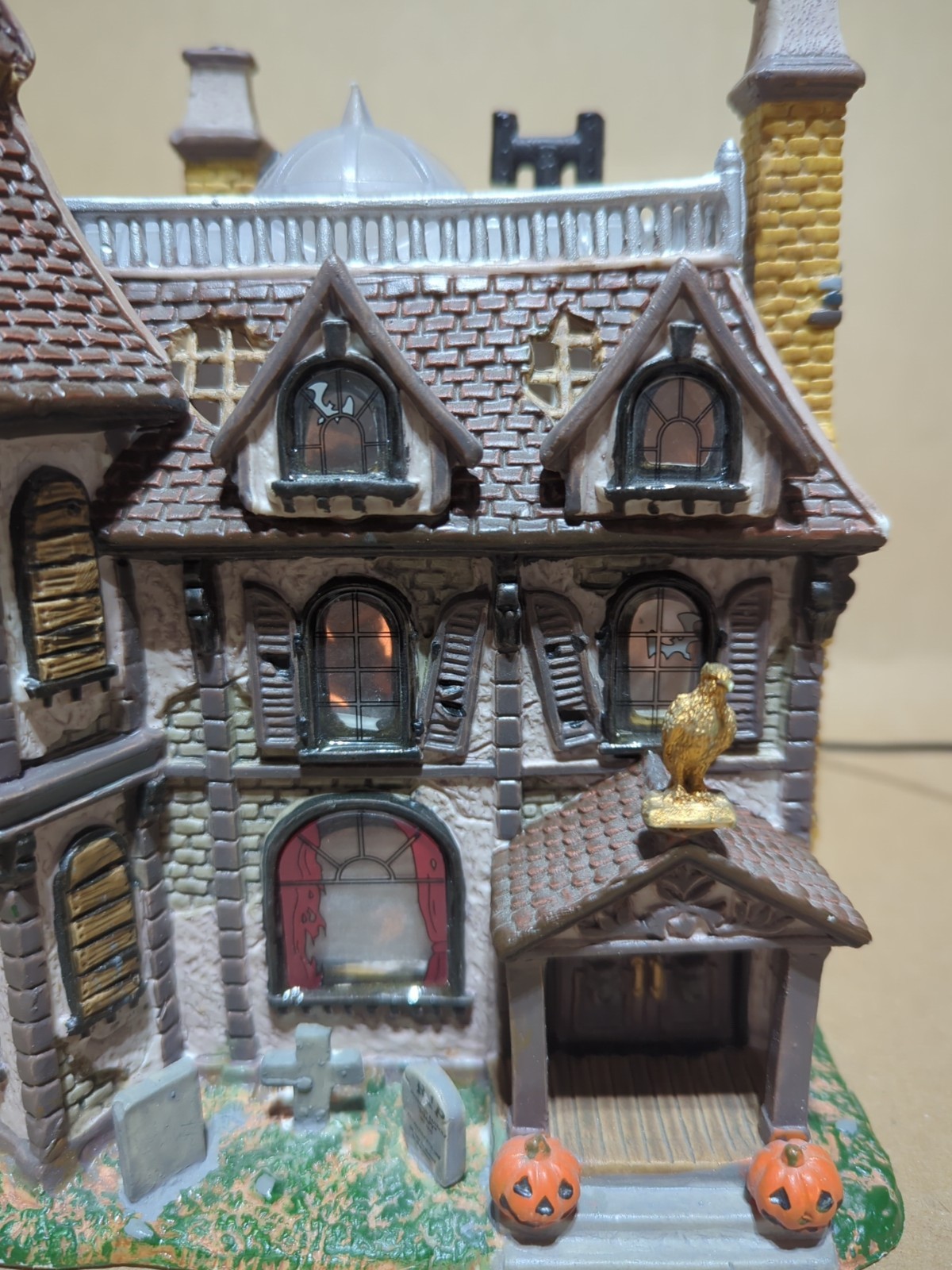 Lemax Spooky Town Alford Mansion Halloween Haunted House Light up w/Box
