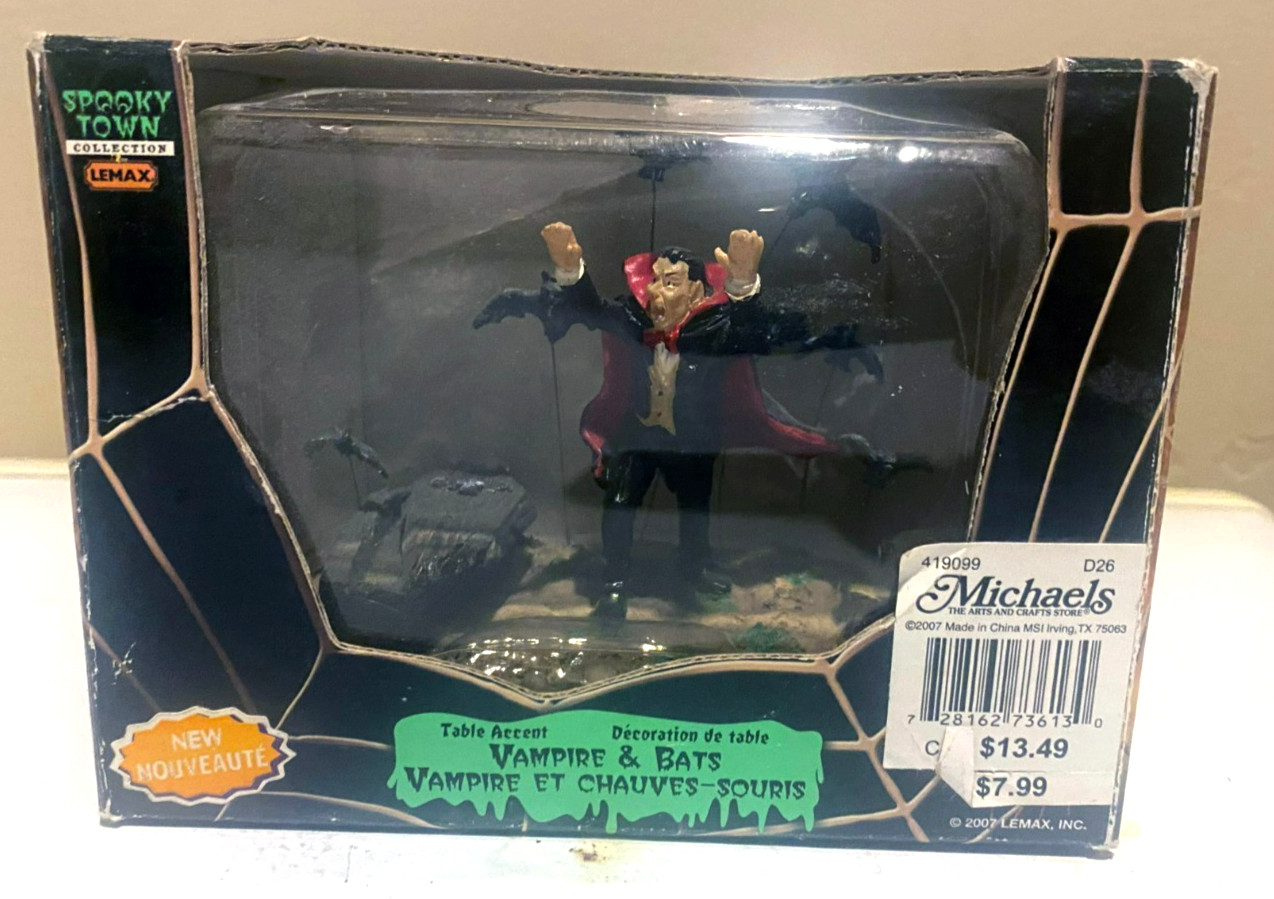 Spooky Town Halloween Village Vampire and Bats #73613