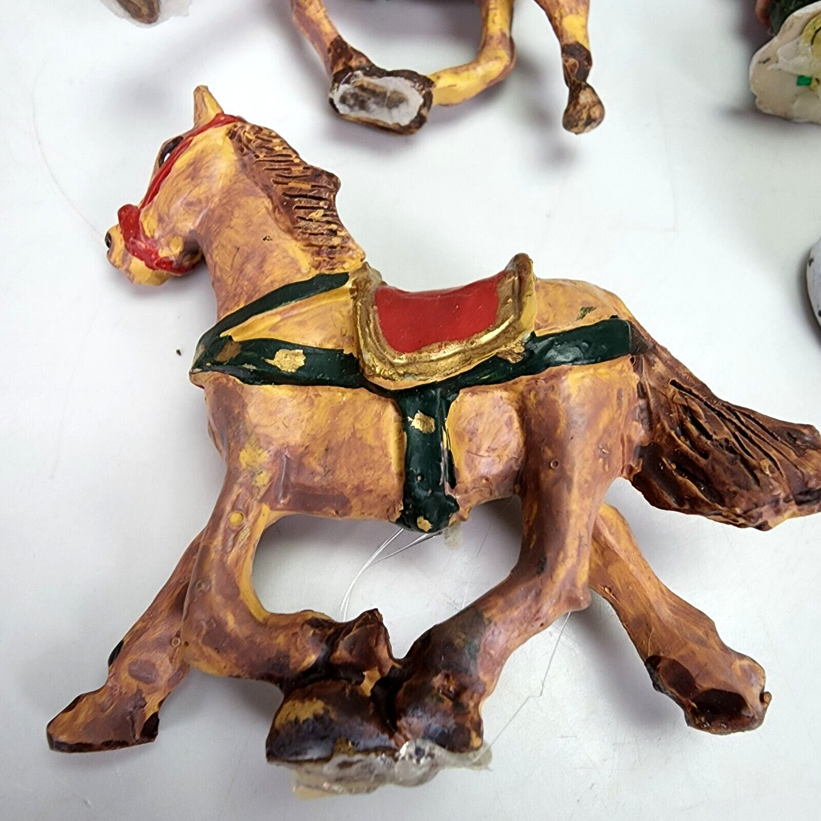 Christmas Village Railroad 7 Accessories Tree Horse Model Railroad Lamp Post Vtg