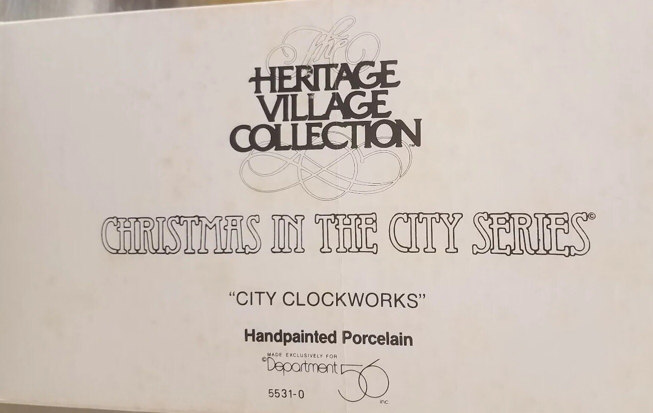 DEPT 56 CHRISTMAS IN THE CITY VILLAGE CITY CLOCKWORKS NIB