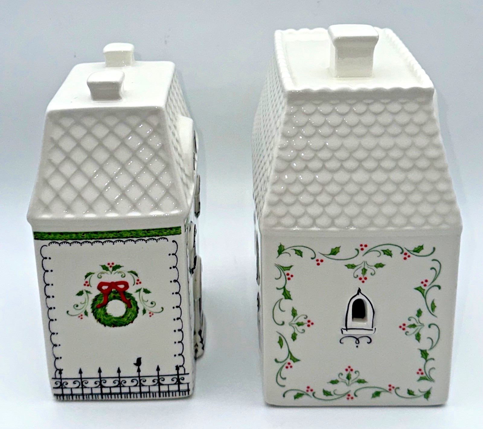 180 Degrees Ceramic Lighted Christmas Village Set 7pc House Tree TM0308 2024 11″