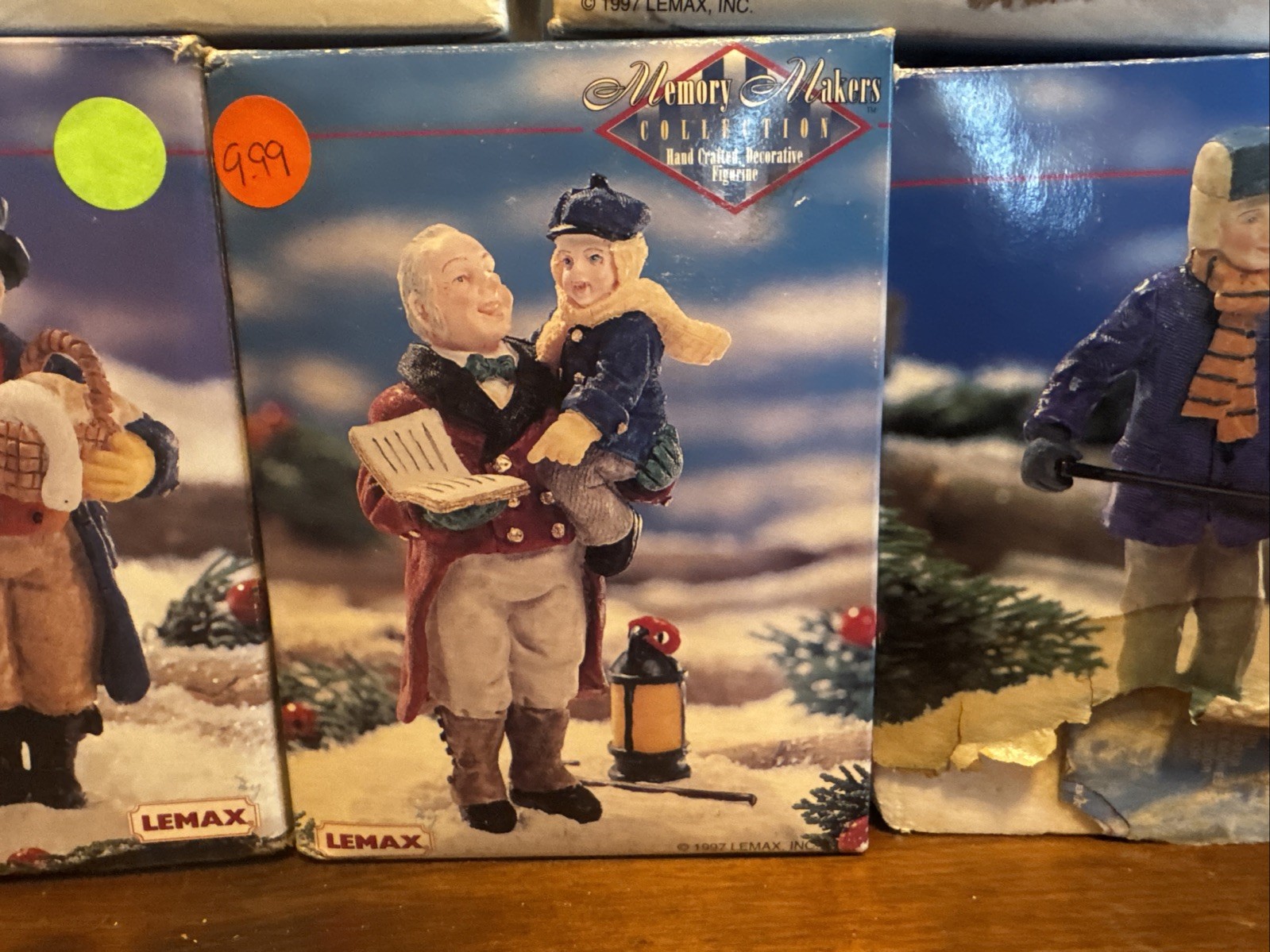 Lot Of 7 Lemax Village Collection 1997 “Street Side Trio” Memory Makers