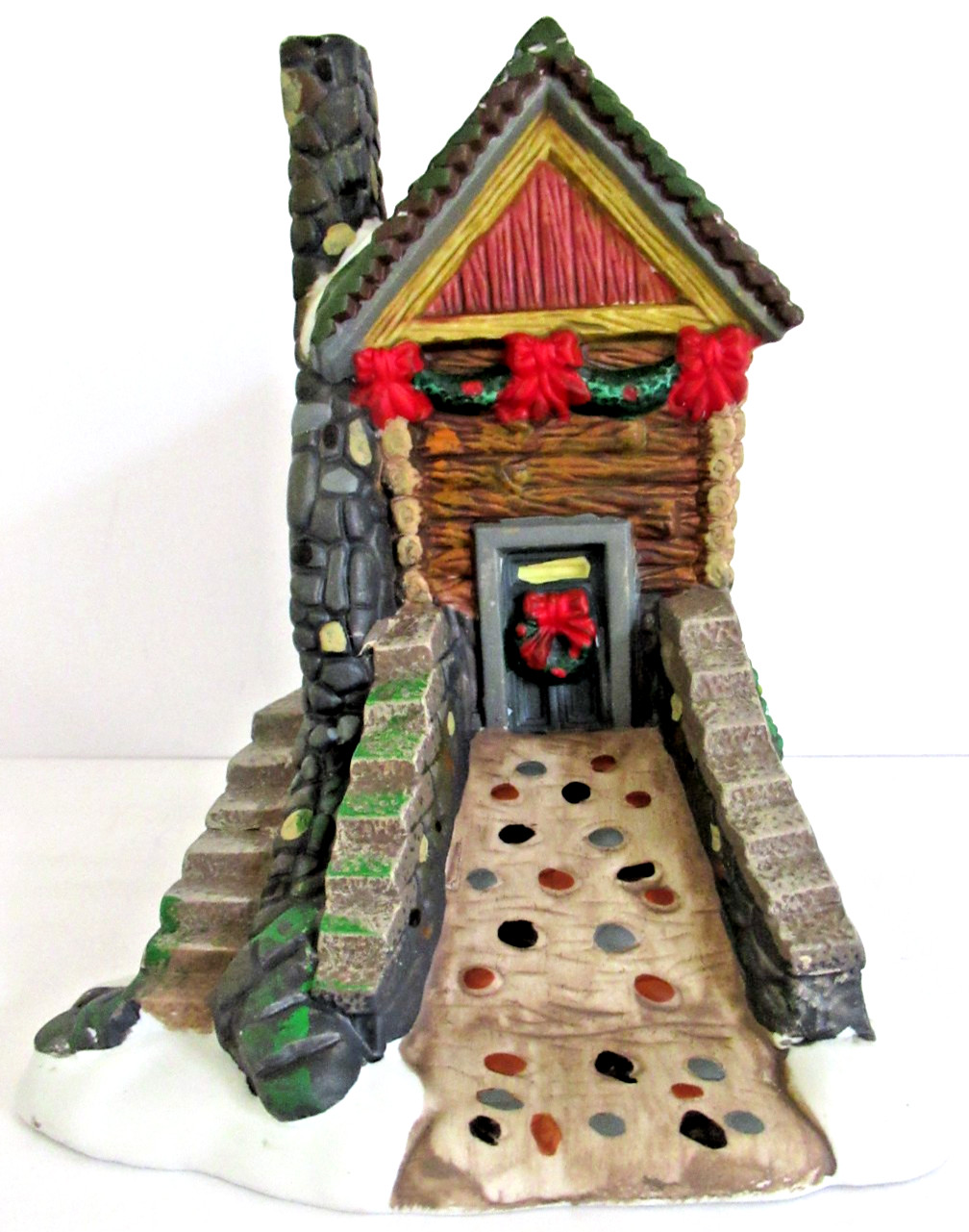 SANTA’S WORKBENCH “STONE BRIDGE WITH HOUSE” ~ (2001) ~ ** VILLAGE ACCESSORY **