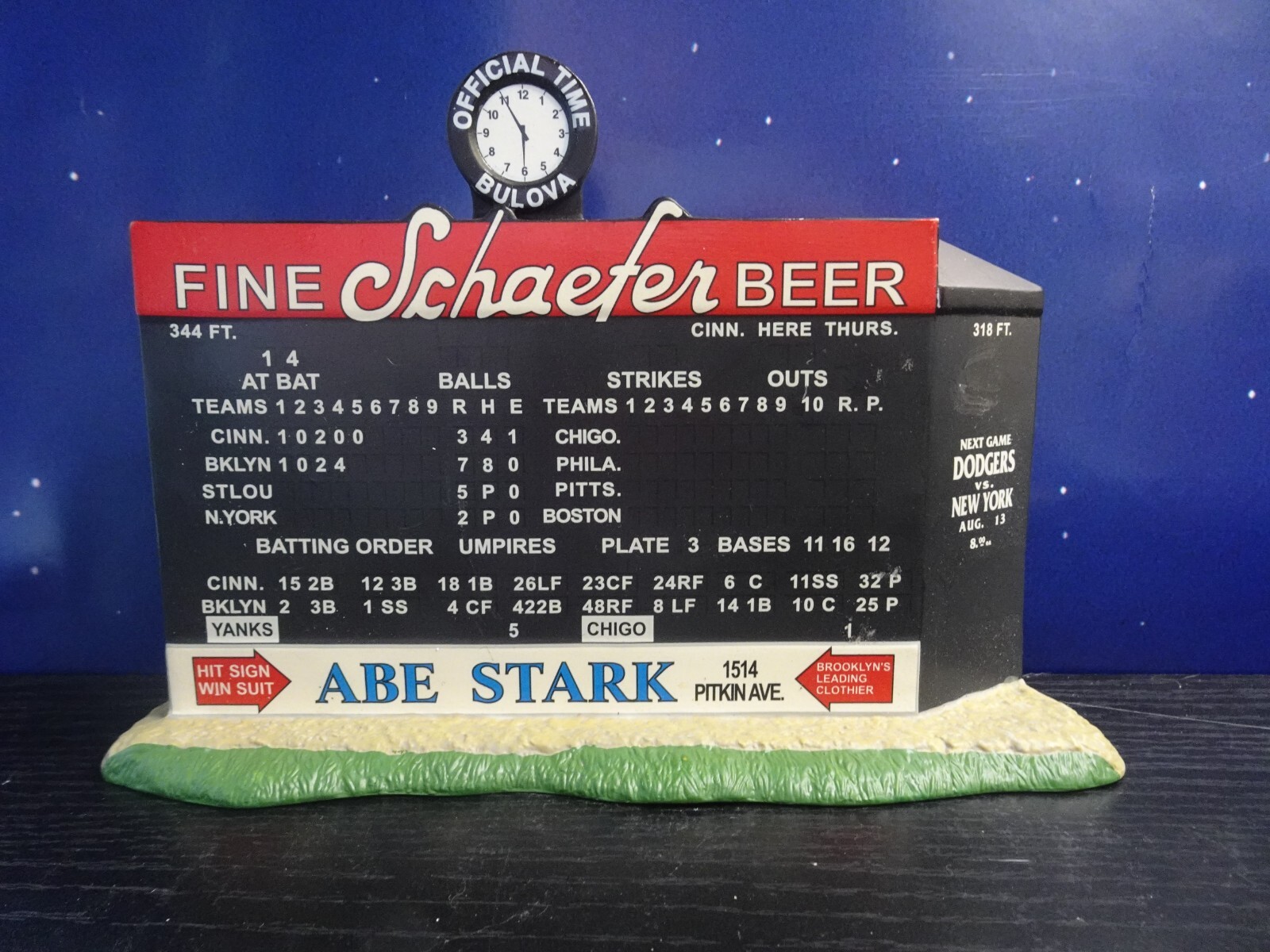DEPT 56 CIC Ebbets Field Scoreboard 59406 2002 Baseball NO ORIGINAL BOX VGUC