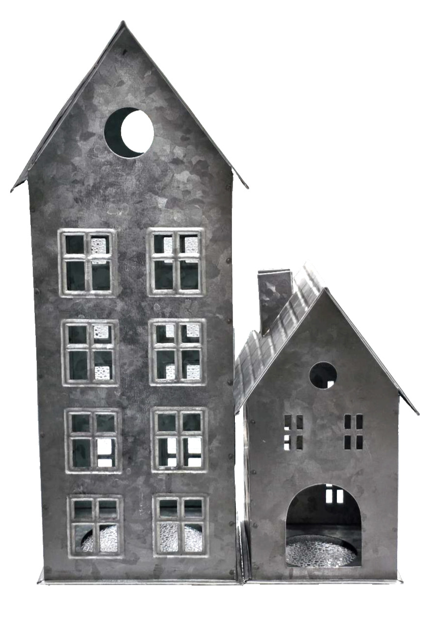 Pottery Barn Galvanized Village Houses SET of 2