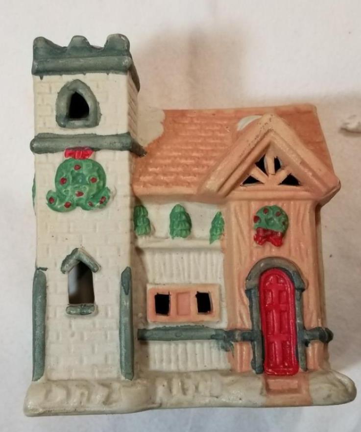 10 Piece Lighted Village Set Christmas Town Holiday Display Snow Buildings