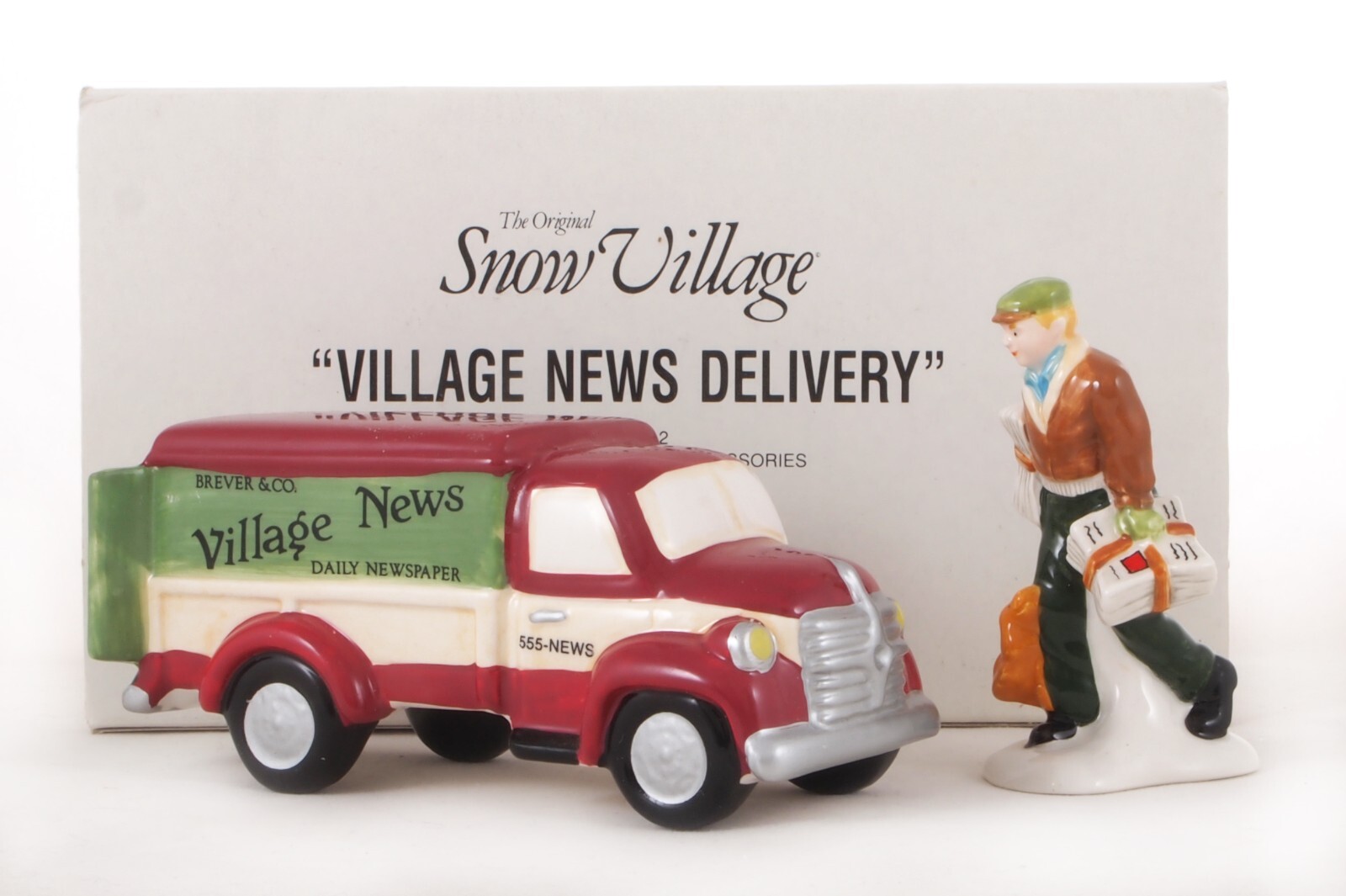 Department 56 Christmas Snow Village Ice “Village News Delivery” Set of 2 #5459