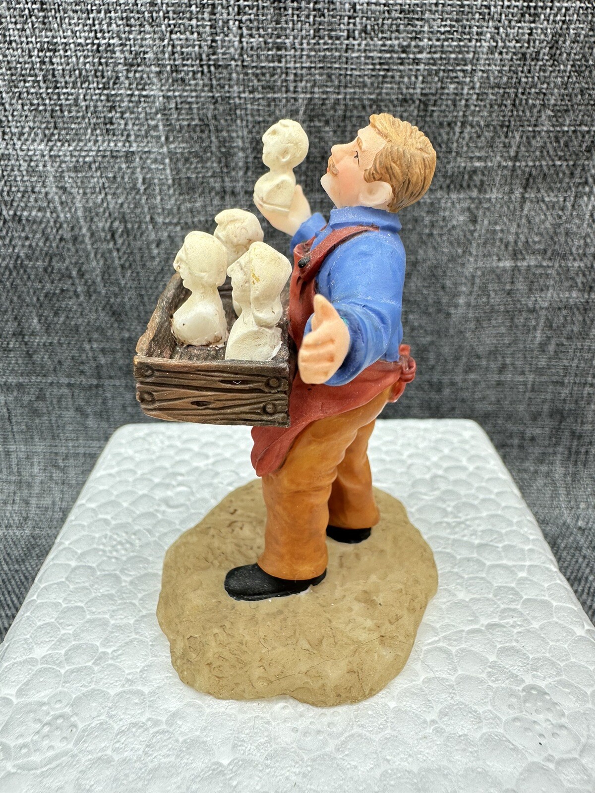 China O’Well Christmas Village Accessory Man Selling Head & Chest Busts
