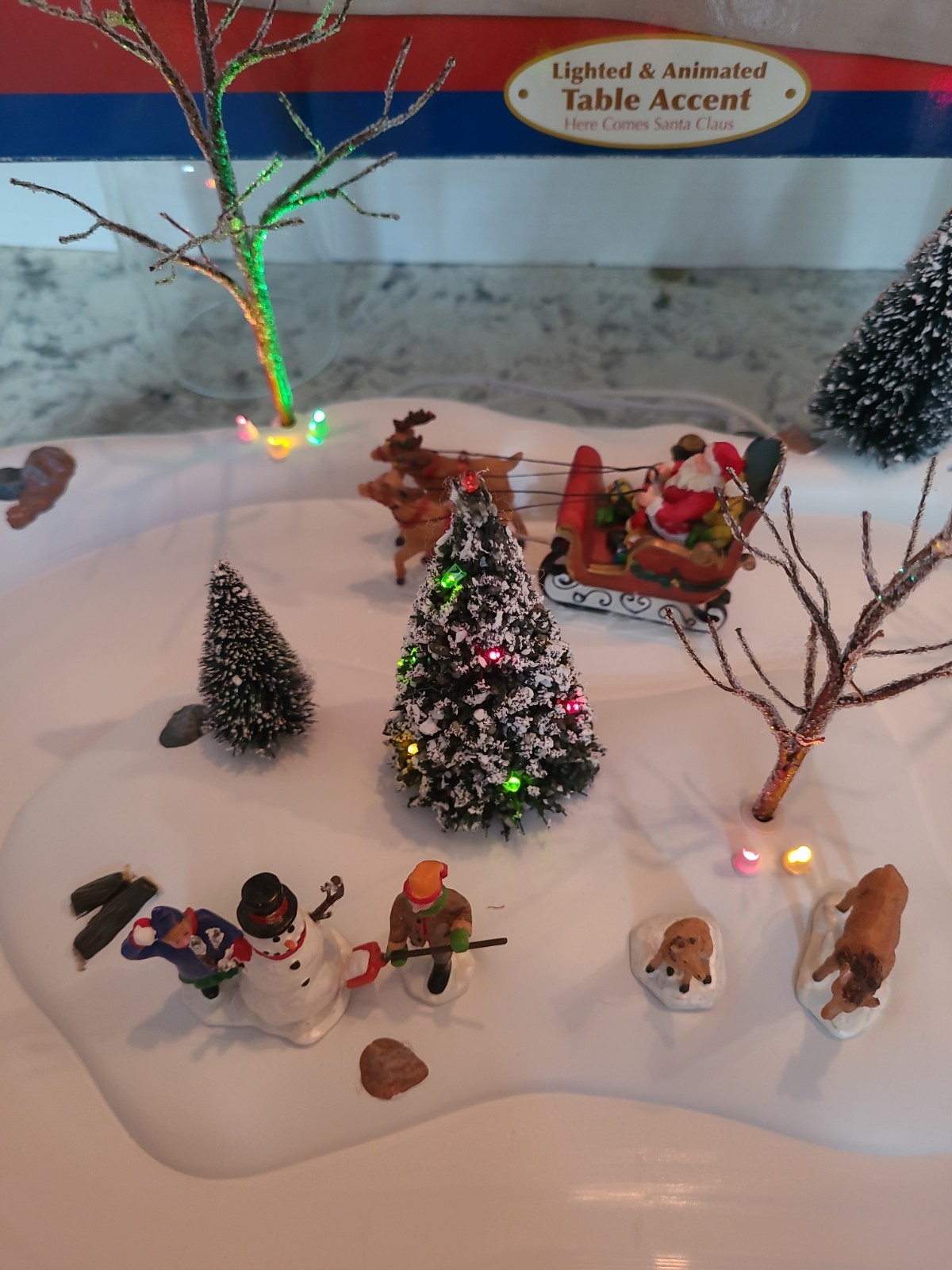 Lemax Village Collection Here Comes Santa Claus Lighted & ANIMATED Vintage