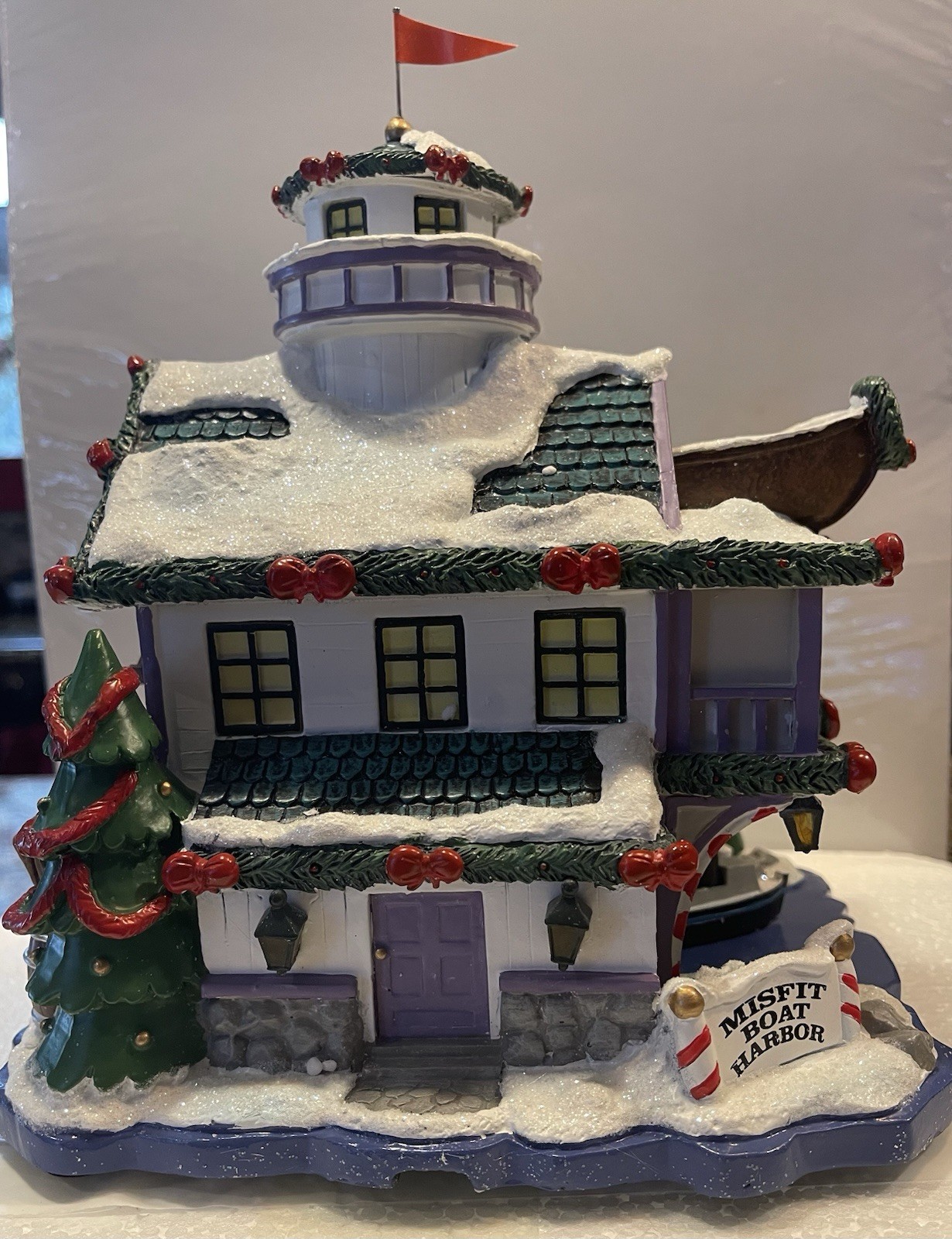 RARE! Hawthorne Village Rudolphs Christmas Town MISFIT BOAT’S CHRISTMAS HARBOR