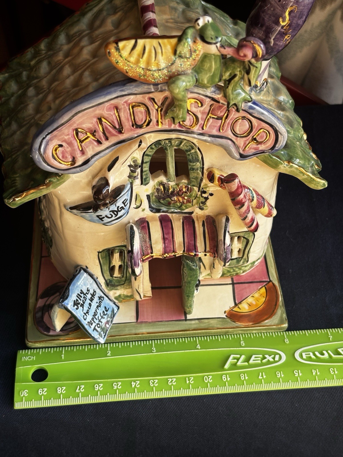 Blue Sky Clay Works Heather Goldminc 2002 Candy Shop W/base Excellent Whimsical