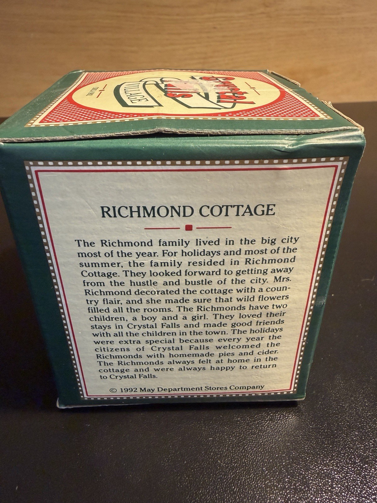 Vintage Richmond Cottage Crystal Falls Village House Christmas Ornament 1992 Box
