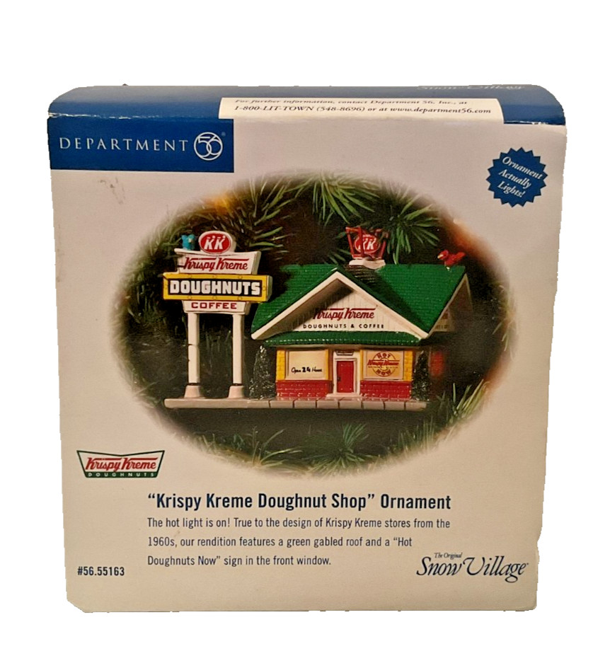 DEPT 56 KRISPY KREME DOUGHNUT SHOP SNOW VILLAGE ORNAMENT NIB-NEVER USED! #55163