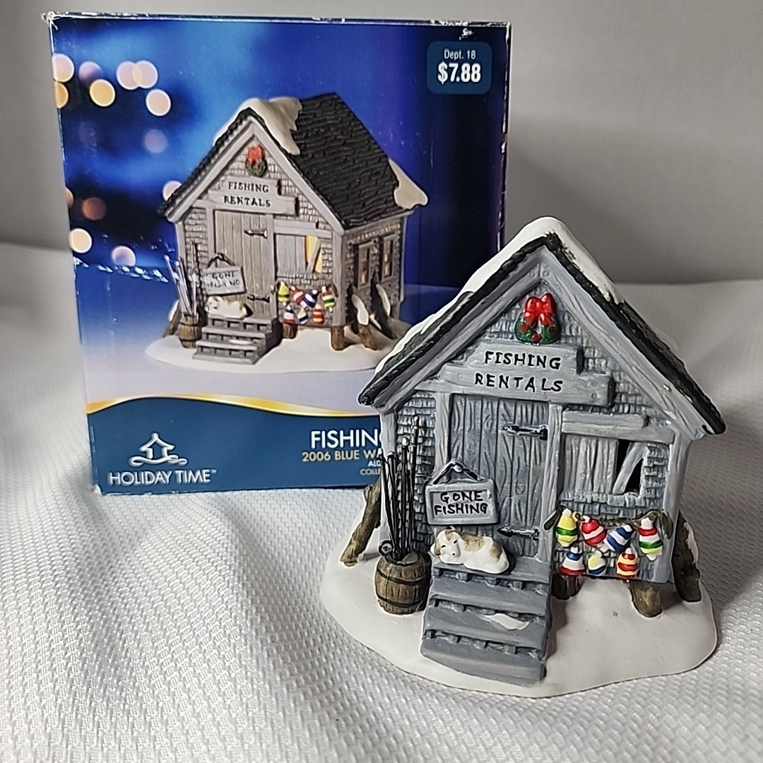 Holiday Time “Fishing Rentals” Village House Blue Waters Collection #107 Tested