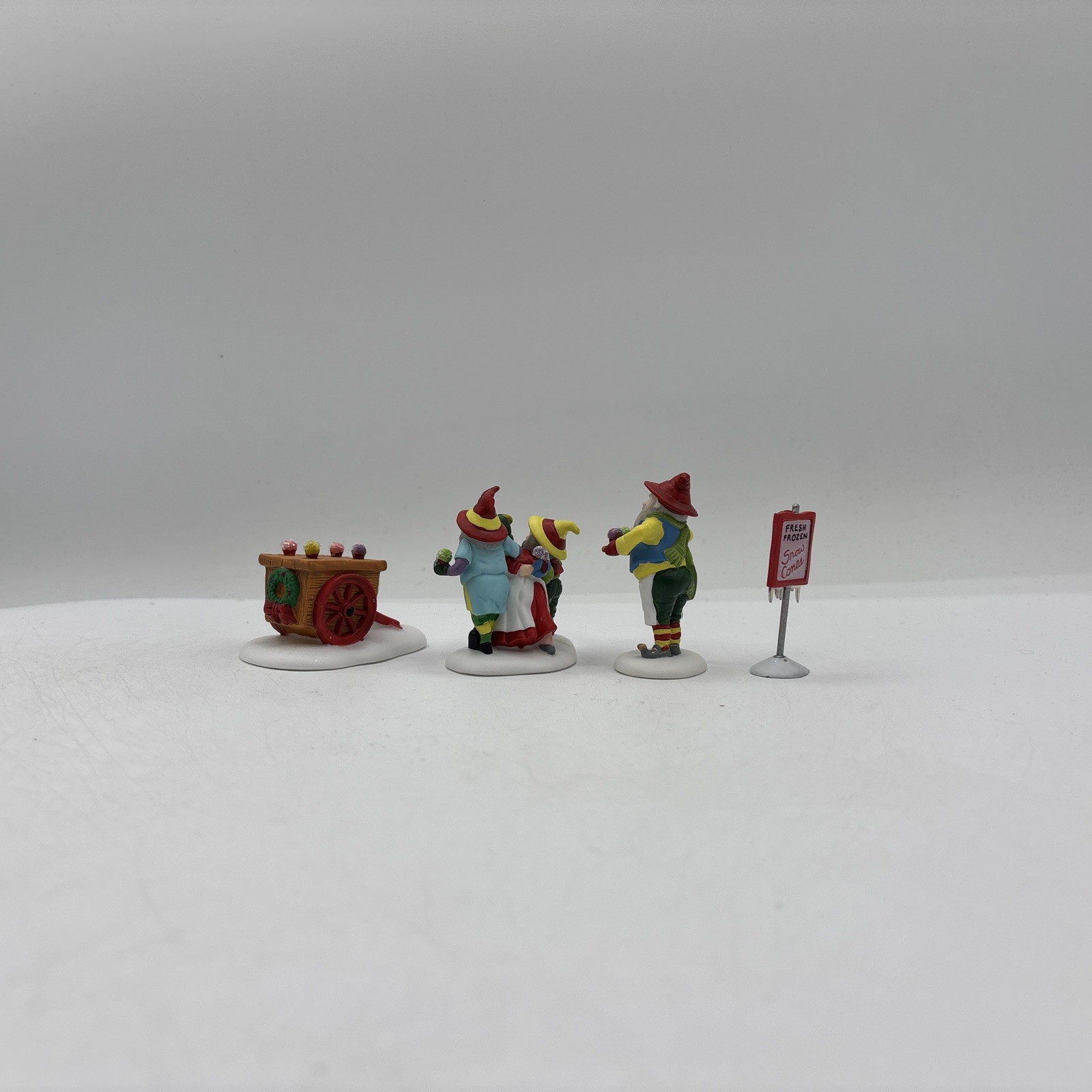 Department 56 1994 Vintage Heritage Village Snow Cone Elves 5637-5 Set Of 4 EUC