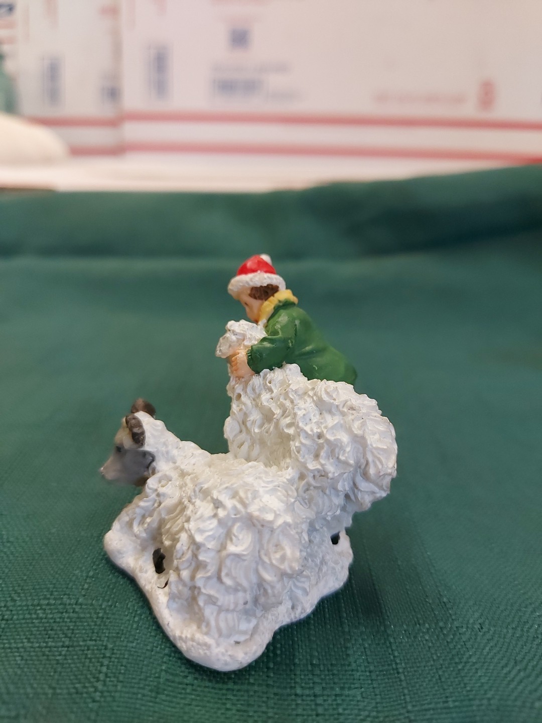 Christmas Village Accessories Boy With Sheep Animals Farm Life Watering Flock