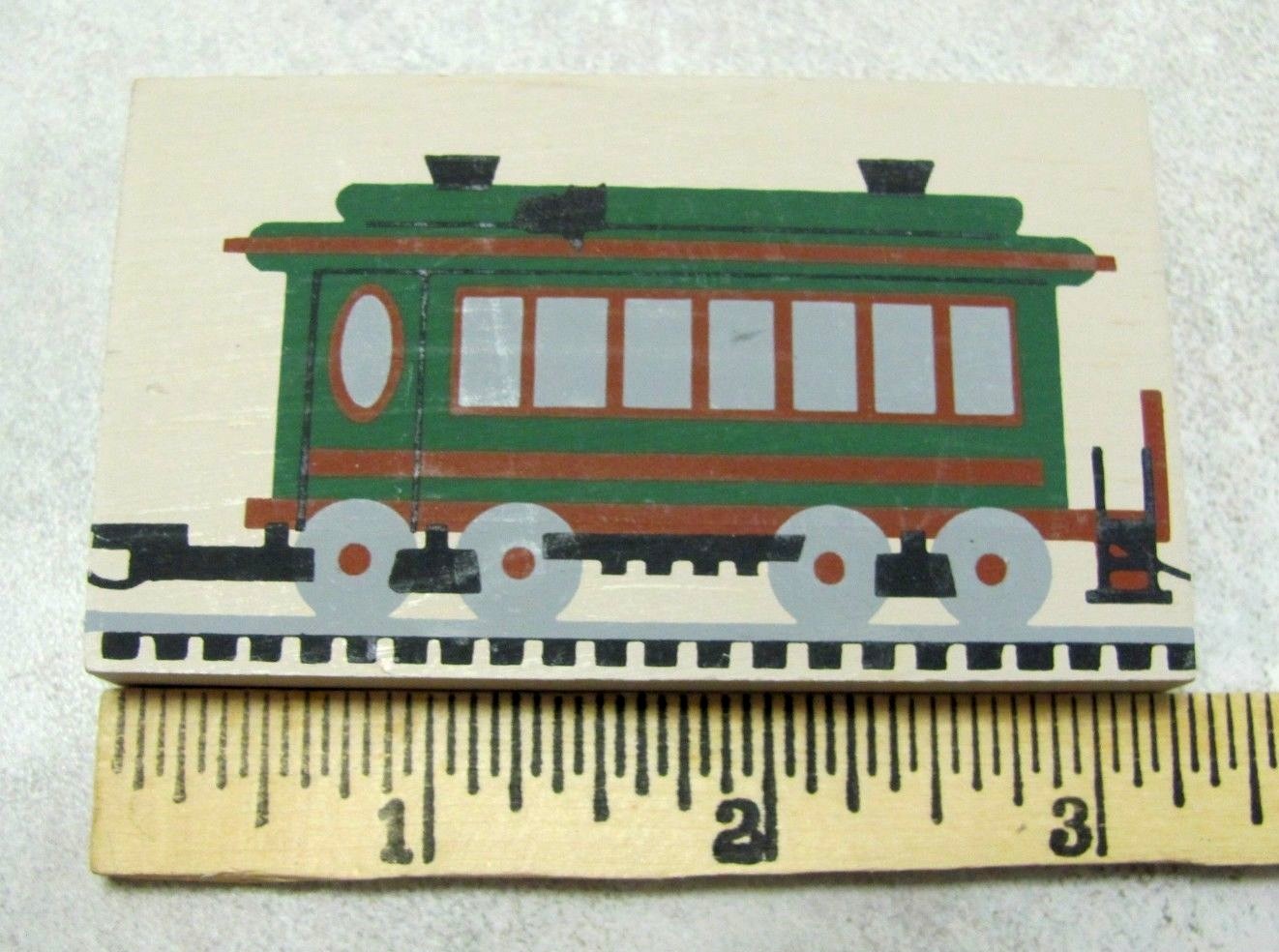 Cat’s Meow Wood GREEN PASSENGER CAR – Unsigned but has ‘Casper’ Cat Logo