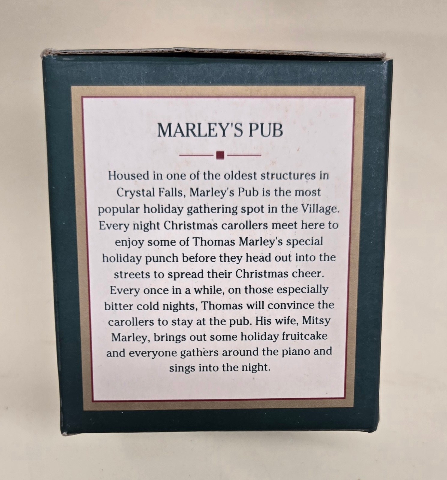 Vintage 1995 Crystal Falls Village Christmas Marley’s Pub Village Building Boxed