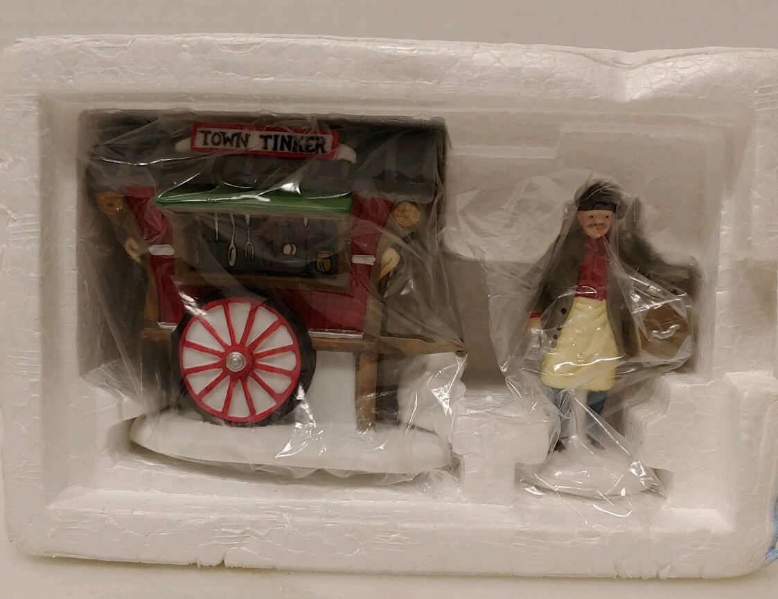 Heritage Village Dept 56 Town Tinker Porcelain Figures 2 Pc Original Box