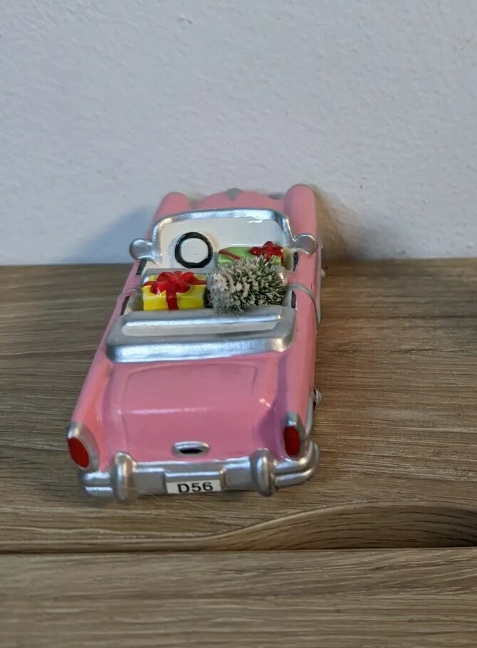Department 56 Snow Village Christmas Cadillac Pink Car 5413-5 Retired