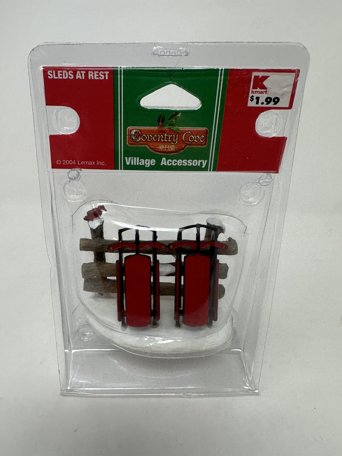 Sleds At Rest Lemax 44226 Christmas Snow Sleds Red