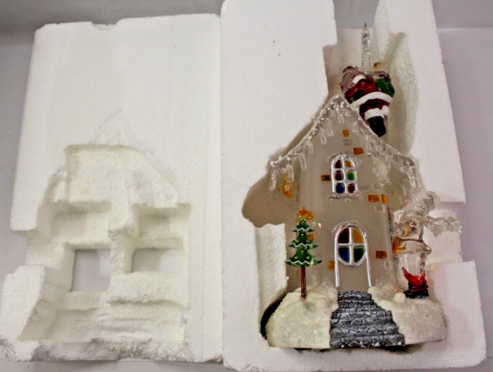 Vtg Heritage Mint Holiday Ice Sculptures Down The Chimney He Went Color Change