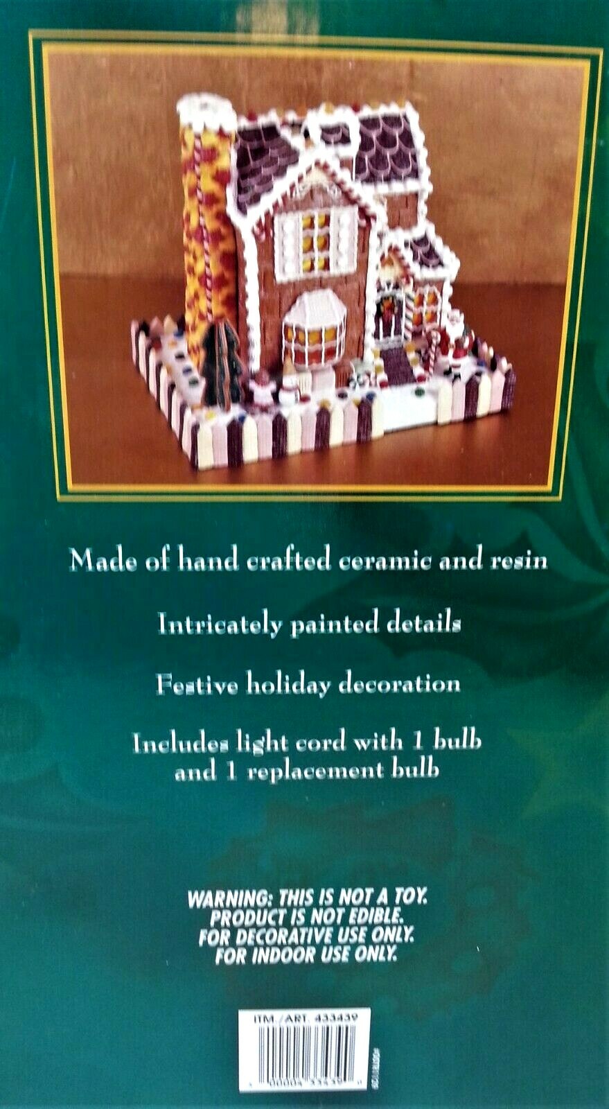 Traditions Lighted Gingerbread House ORIGINAL BOX Christmas Ceramic Resin 433439