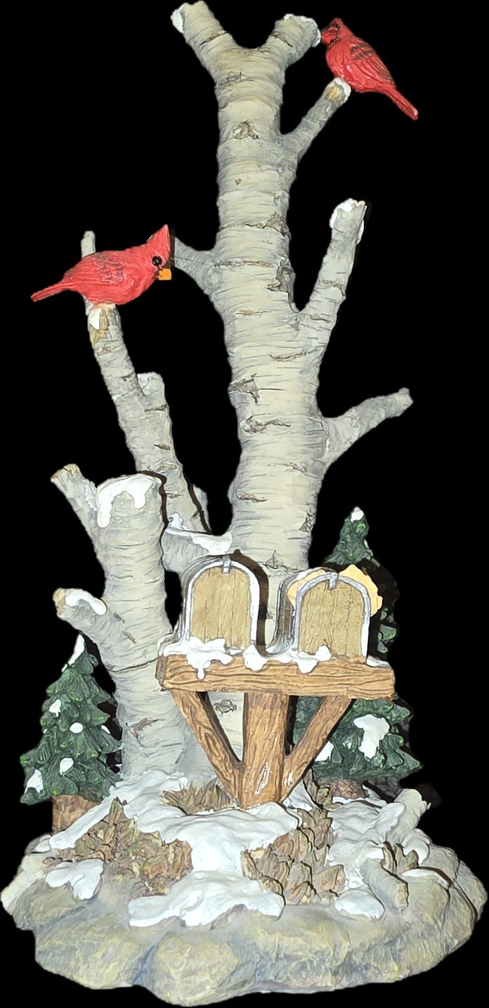 1996 Birch Tree W Mailboxes HERITAGE VILLAGE CHRISTMAS Collection RETIRED VTG