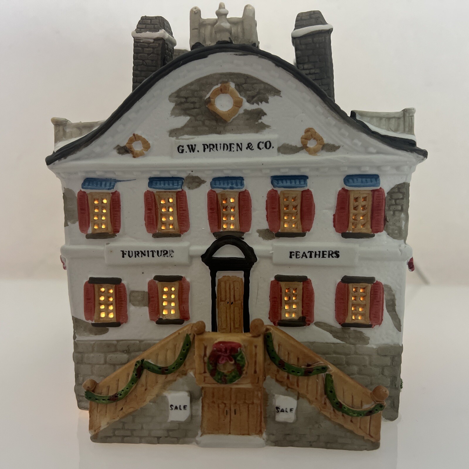 Lemax Hand Painted Lighted Porcelain Furniture Store Village House Box/Packing