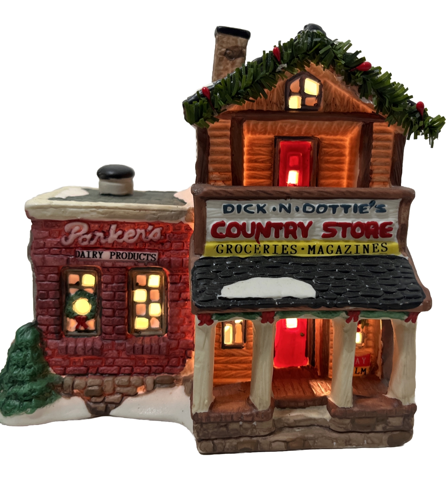 1995 Seasonal Specialties Dick&Dottie’s Country Store Village Illuminated 6×6 In
