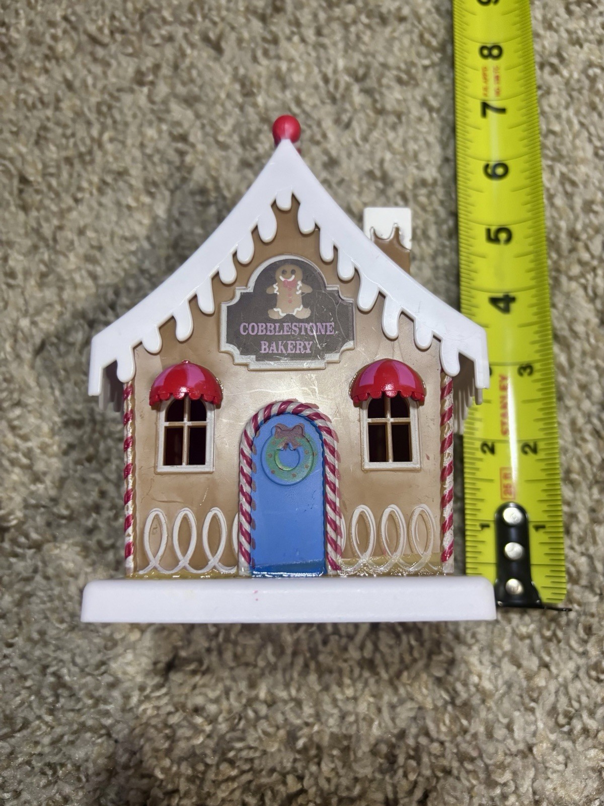 Lighted Cobblestone Bakery Christmas Village House Multicolor Plastic 5in