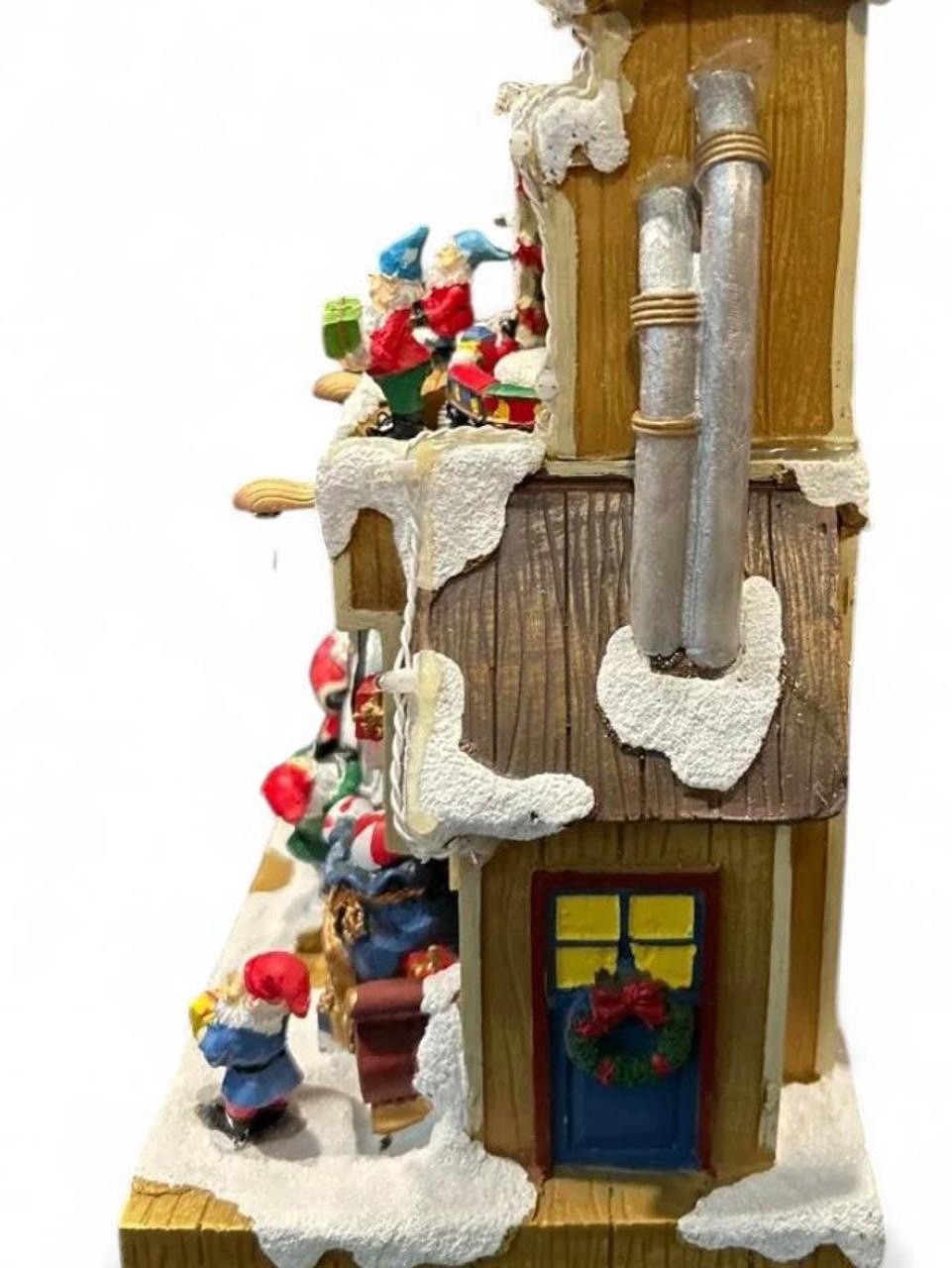 Christmas Village Building, Santa’S Workshop with Christmas Music, LED Lights, a