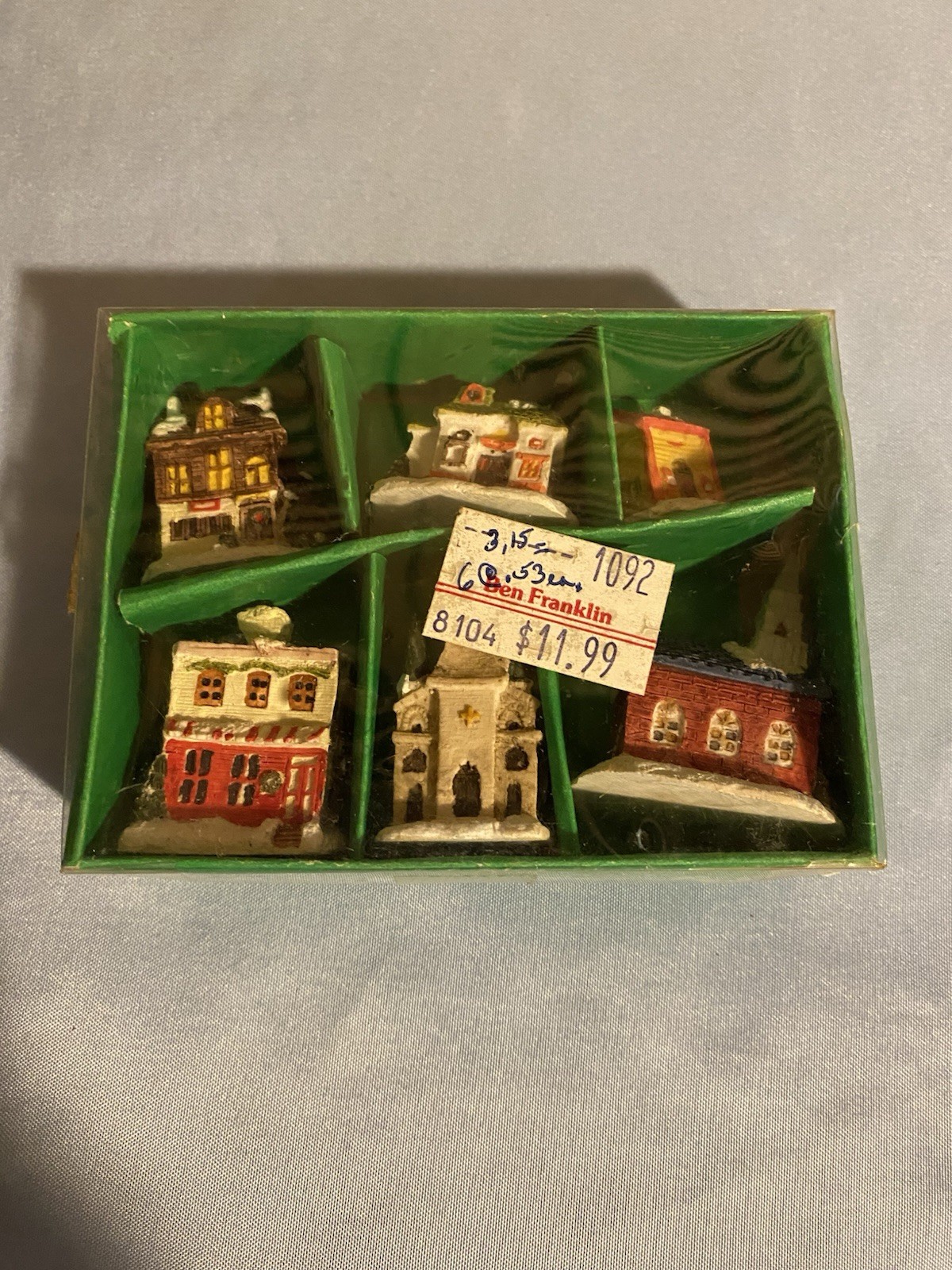 Vintage Mangelsen’s Mini Ben Franklin Village Houses Of 6 Boxed