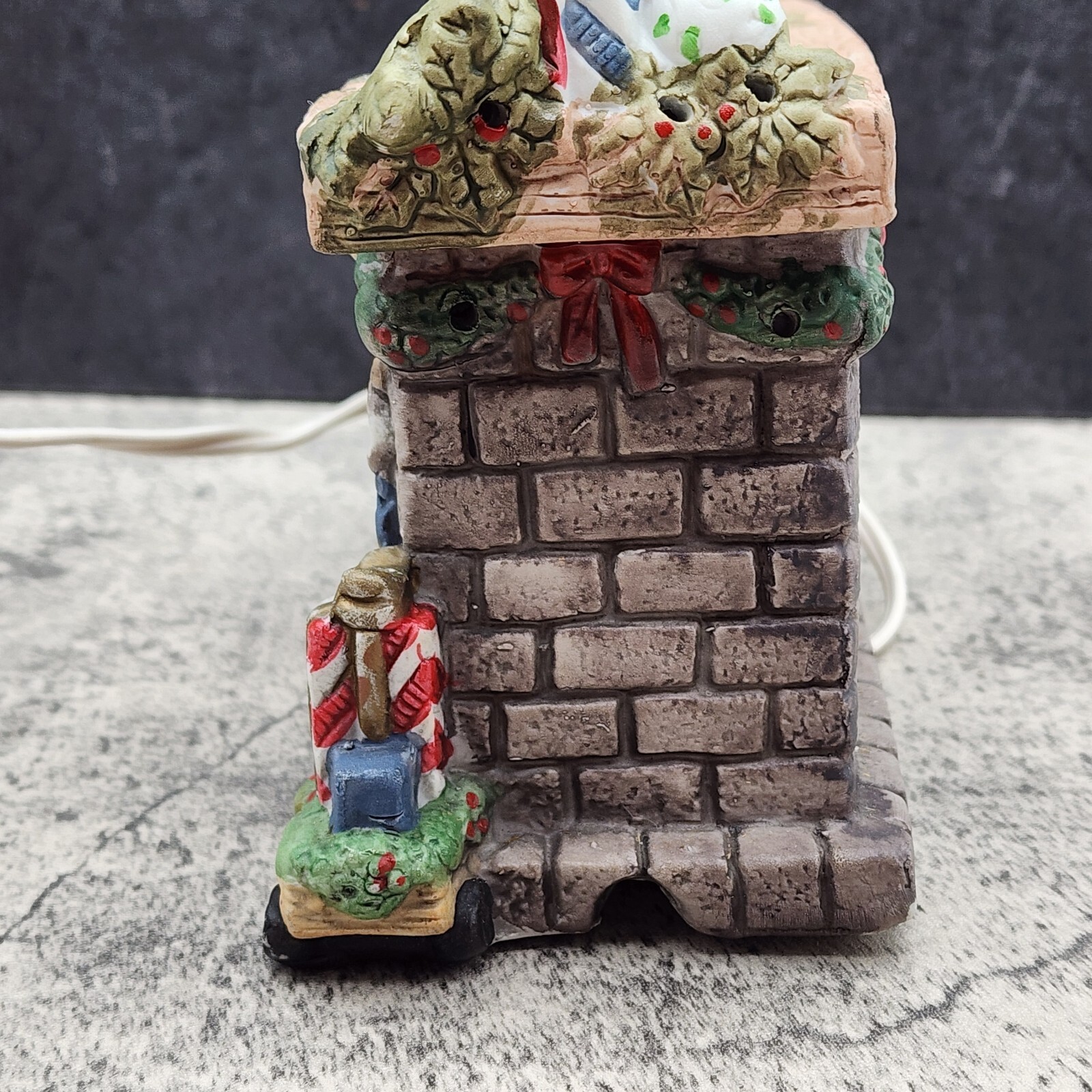 St Nicholas Square Village Christmas Accessory Lighted Fireplace *WORKS*
