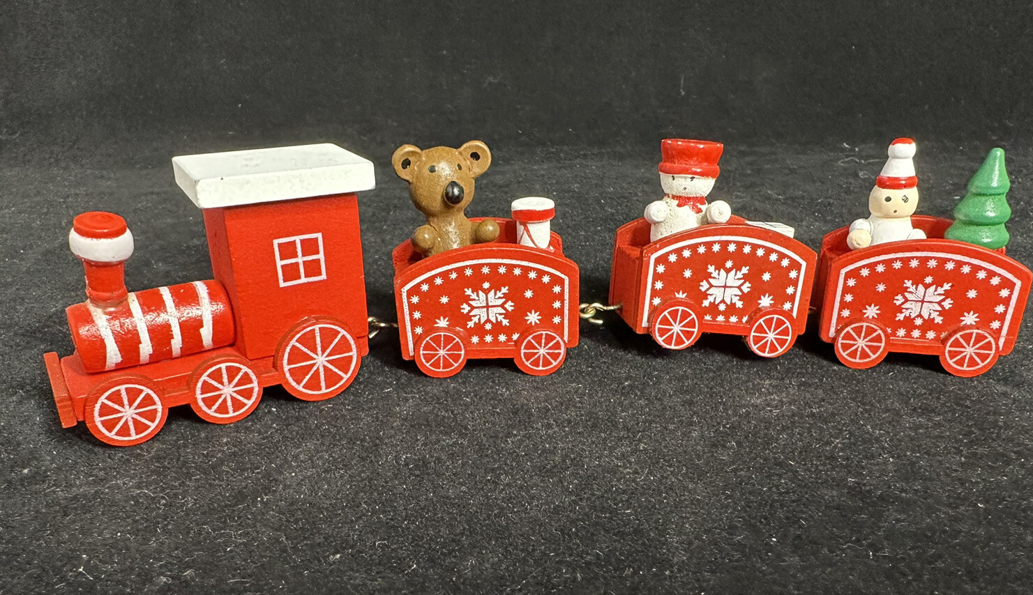 vintage style wooden Christmas train decoration Green Red White ￼ You Pick One￼