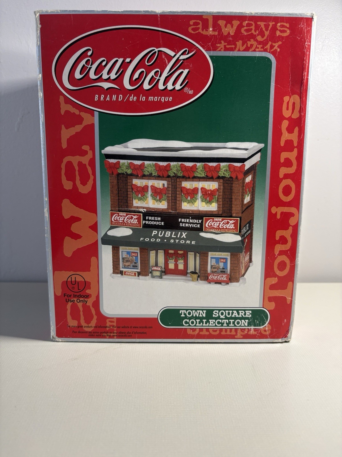 Coca-Cola Town Square Publix Christmas Village Ceramic Building 2000 Orig Box