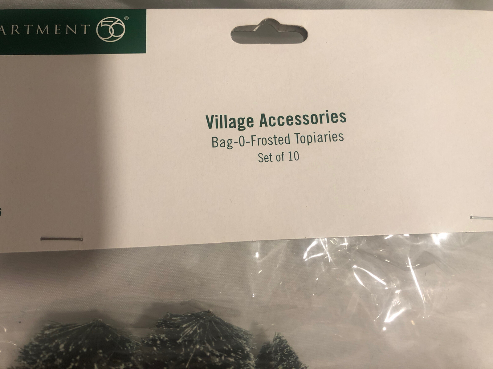 Department 56 Snow Village Bag O Frosted Topiaries Trees (10) Figurine Set 52996