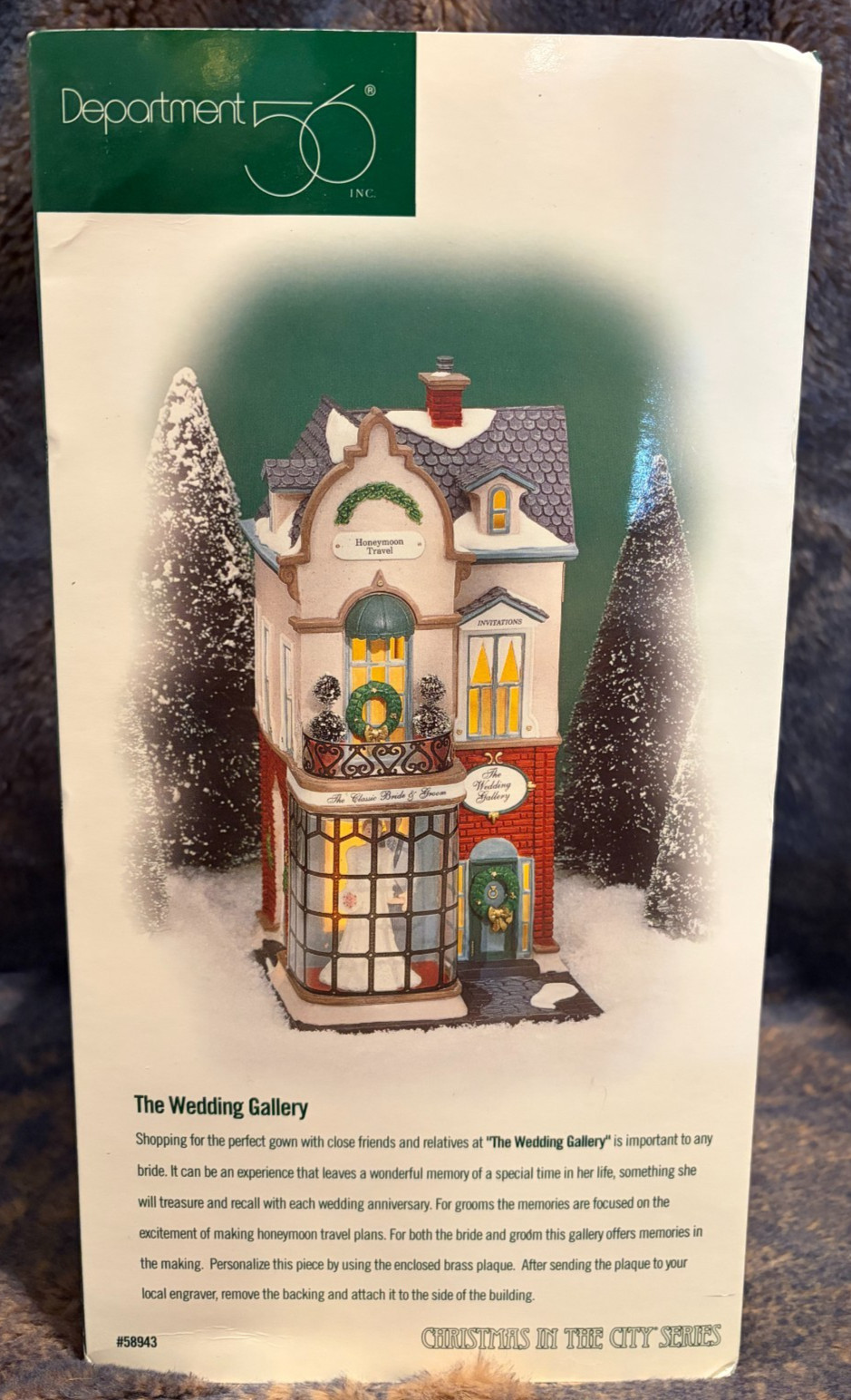 Department 56 Christmas In The City Series – The Wedding Gallery – #58943 w/ BOX