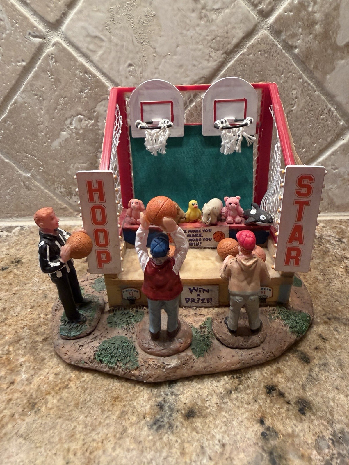 Lemax 2008 Hoop Star Village Collection Carnival Game Table Basketball