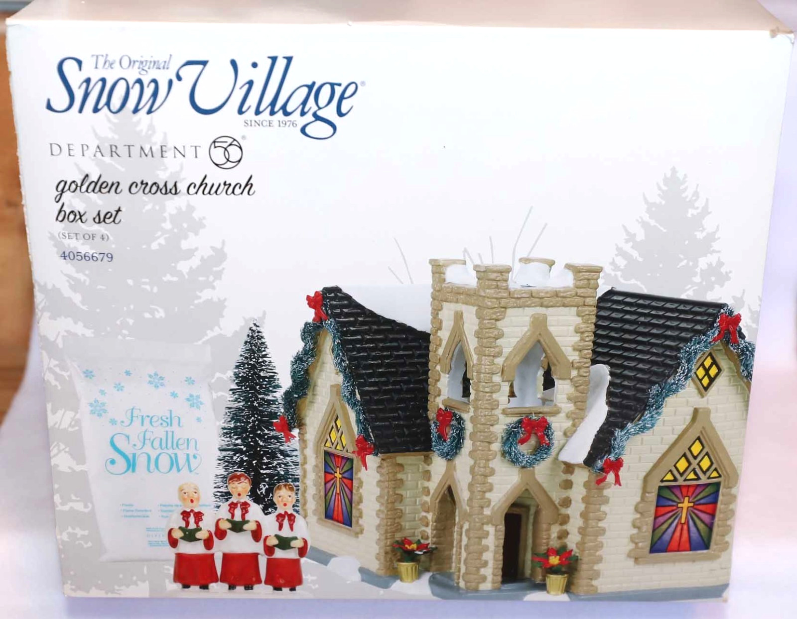 DEPT 56 GOLDEN CROSS CHURCH BOX SET SNOW VILLAGE CHRISTMAS 4056679