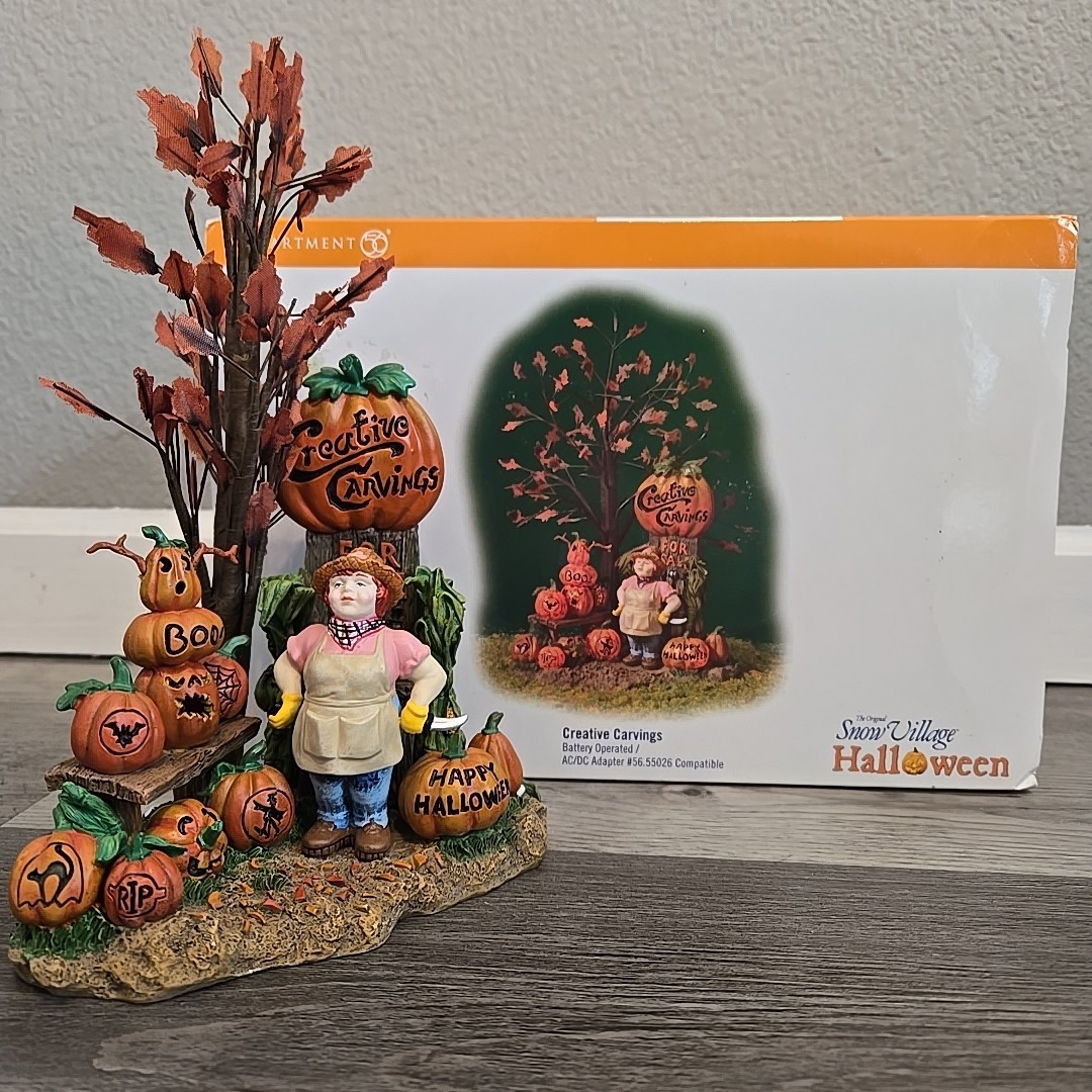 Department 56 Creative Carvings Lighted Halloween Village 55246 READ
