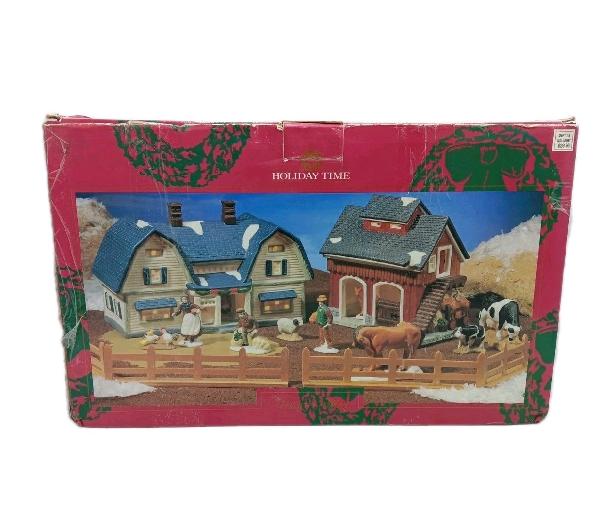 Holiday Time: 16-Piece Porcelain Country Farm Set; Vintage Village; #P4950; NOS