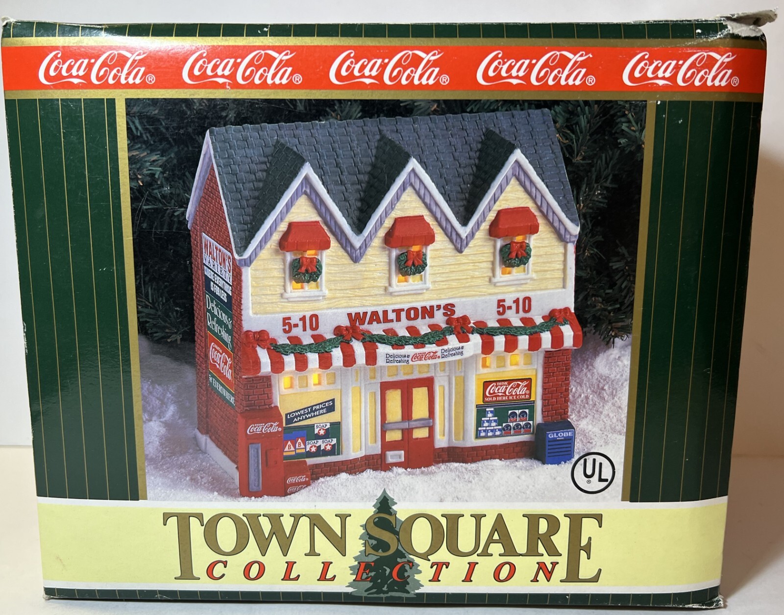 Coca-Cola Town Square Collection Walton’s 5-10 Christmas Village – Retired 1996