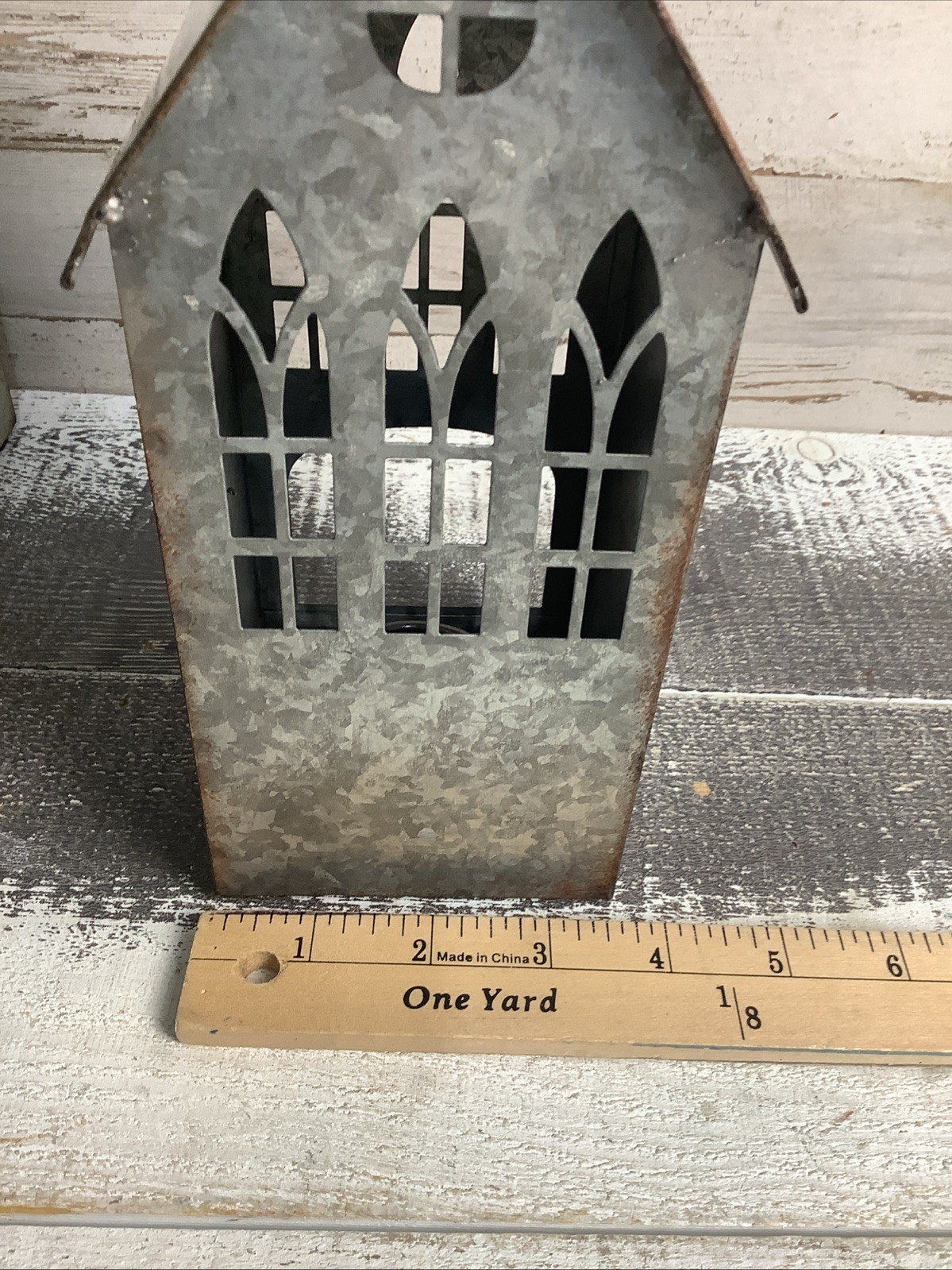 Pottery Barn Galvanized Church 11″ Tall