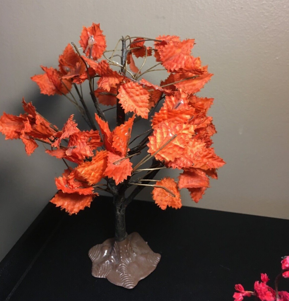 **Vintage LEMAX AUTUMN FALL HALLOWEEN TREES SET OF FIVE MAPLE MULBERRY RED ORG**